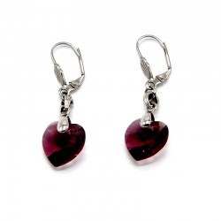 Náušnice Srdce Amethyst