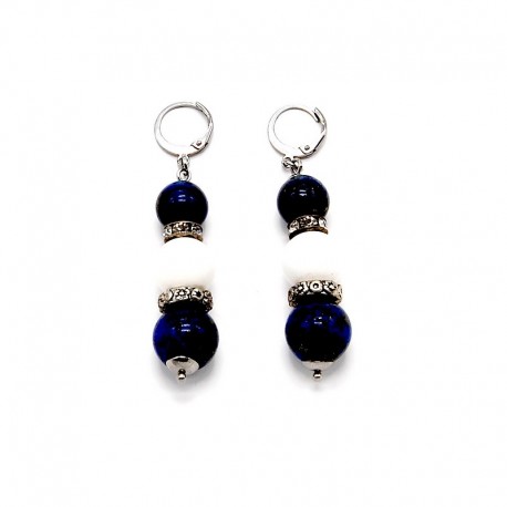 Náušnice z bílého Korálu, Lapis Lazuli