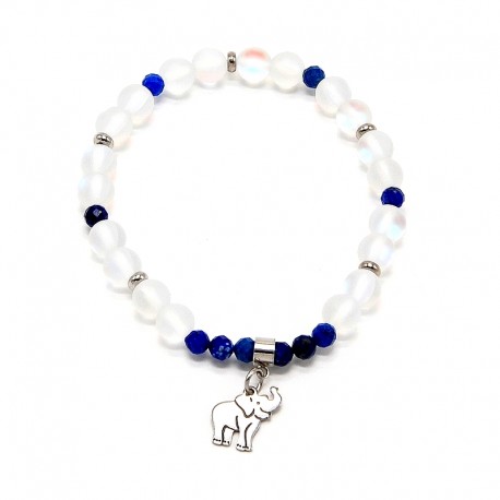 Náramek z minerálů Opalit, Lapis Lazuli